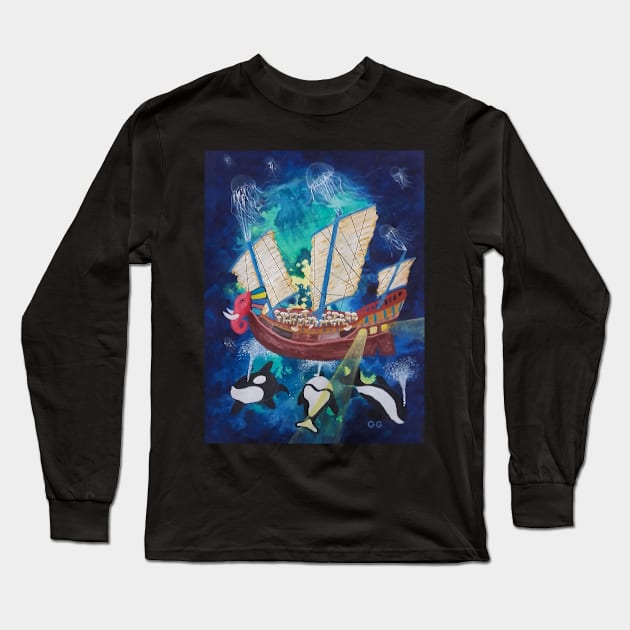 Abstract - inspirational - fun art - Powered by Mushrooms Long Sleeve T-Shirt by GarryGreenwood